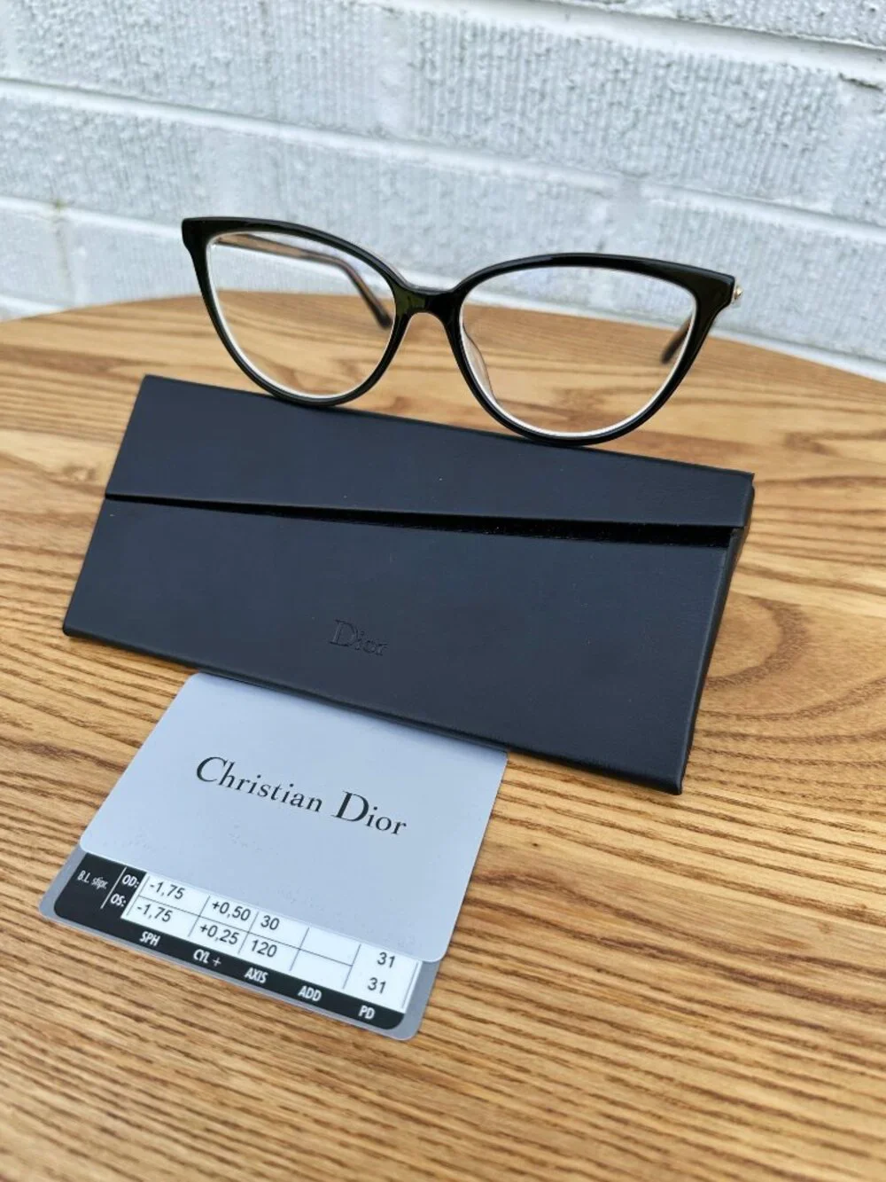Christian Dior Ladies Black Round Eyeglass Frames Montaigne-25 Eyeglasses